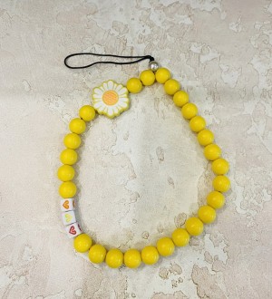 Шнурок для телефона брелок женский украшение браслет на руку (желтый)